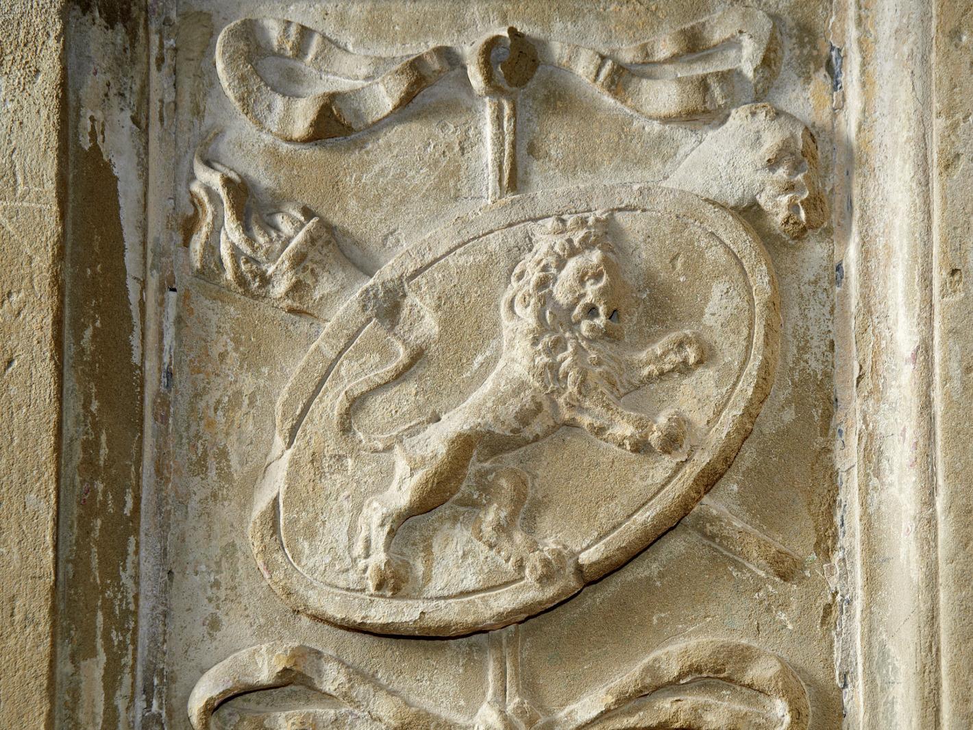 Foto: Landesmedienzentrum Baden-Württemberg, Urheber unbekannt Der Pfälzische Löwe am Ottheinrichsbau von Schloss Heidelberg