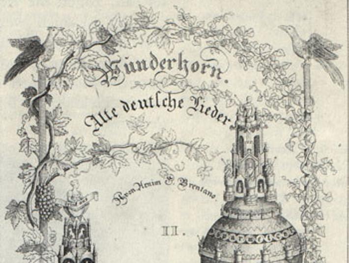 Foto: Wikimedia Commons Deckblatt von „Des Knaben Wunderhorn“